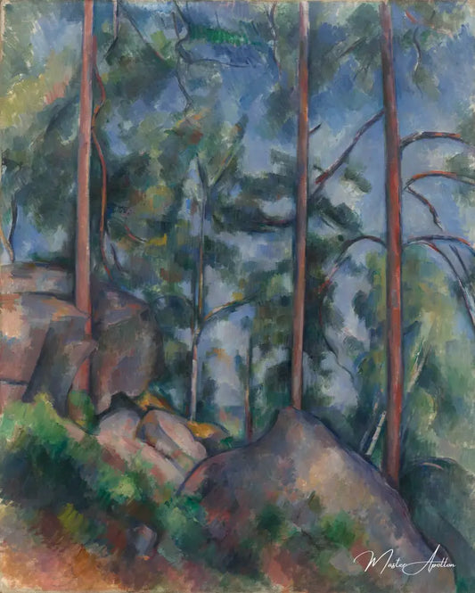 Pins et Rochers, Fontainebleau - Paul Cézanne - Reproductions de tableaux et peintures haut de gamme