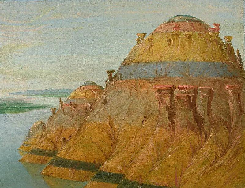 Picturesque Clay Bluff, 2,700 km above Saint-Louis - George Catlin