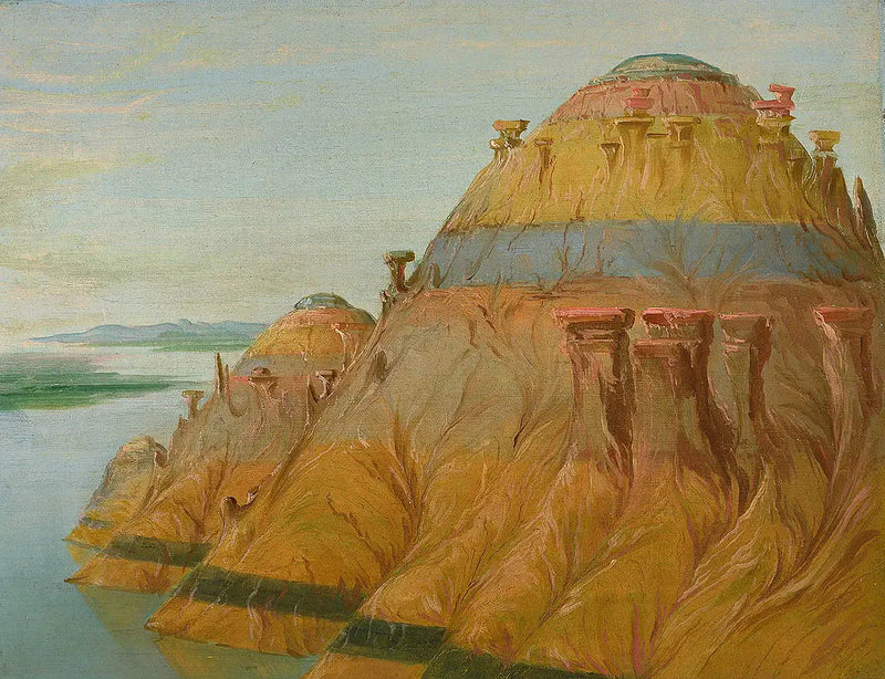 Picturesque Clay Bluff, 2,700 km above Saint-Louis - George Catlin