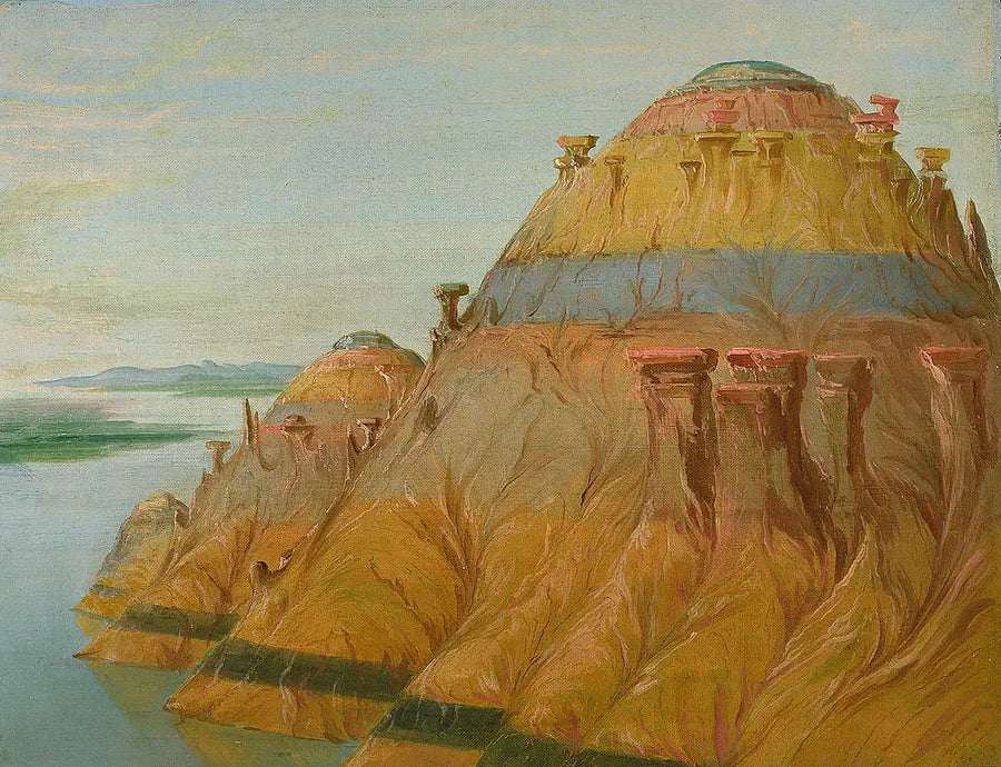 Picturesque Clay Bluff, 2,700 km above Saint-Louis - George Catlin