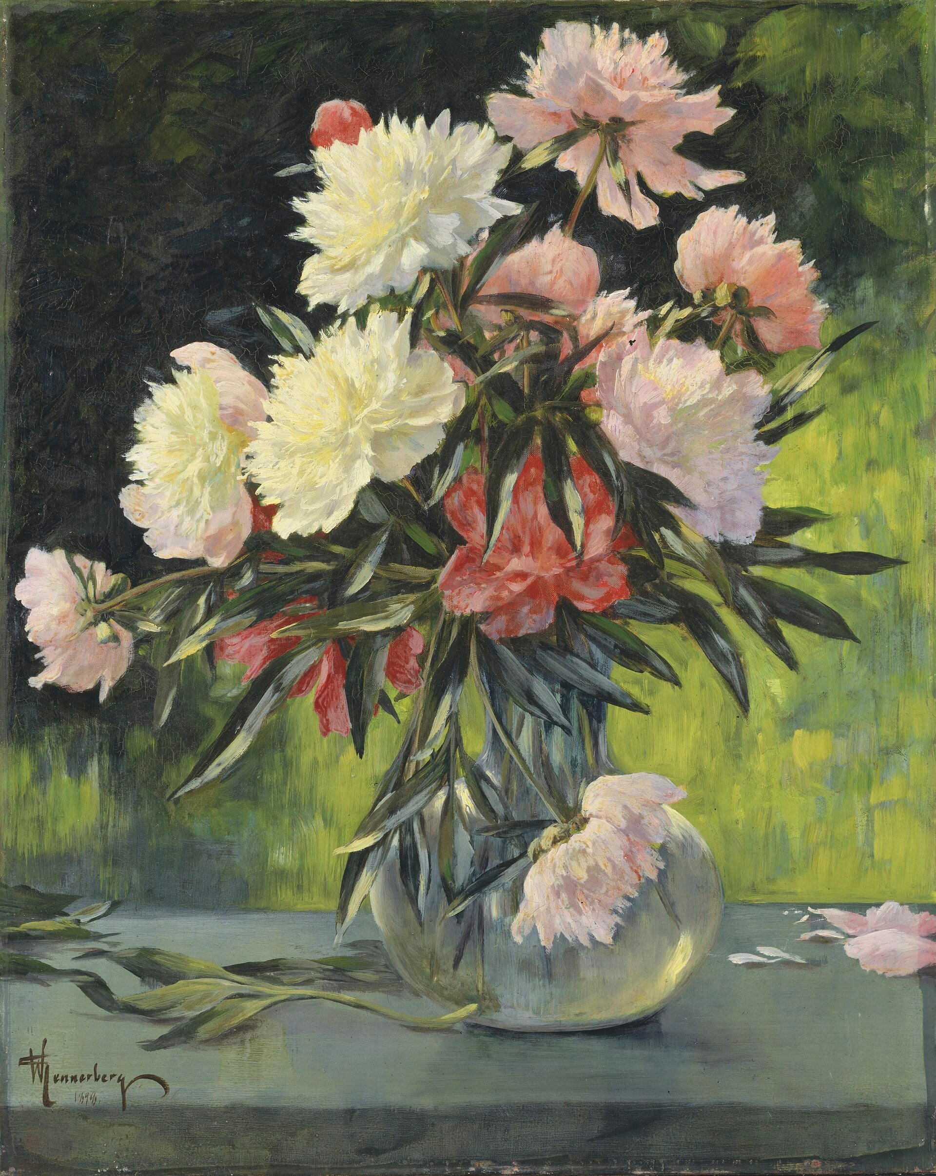 Pivoines par Gunnar G:son Wennerberg, peinture de pivoines