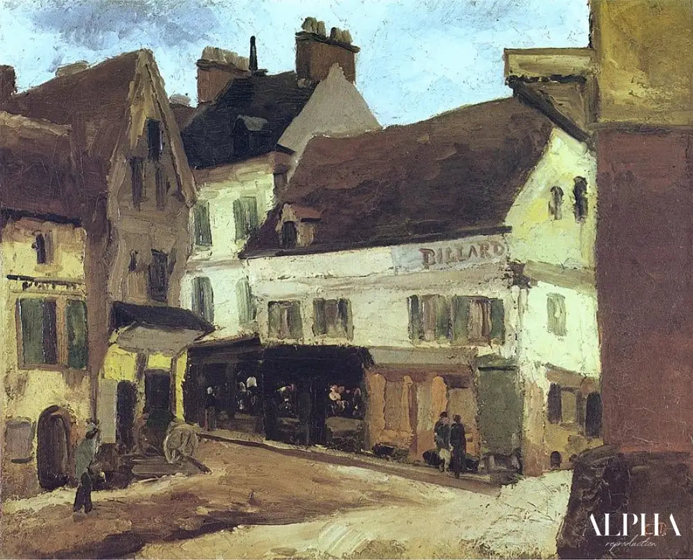 Place à La Roche-Guyon - Camille Pissarro - Reproductions de tableaux et peintures haut de gamme