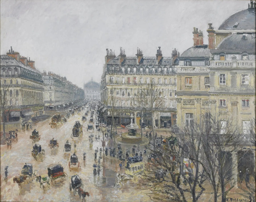 Place du Théâtre Français: Rain Effect - Camille Pissarro