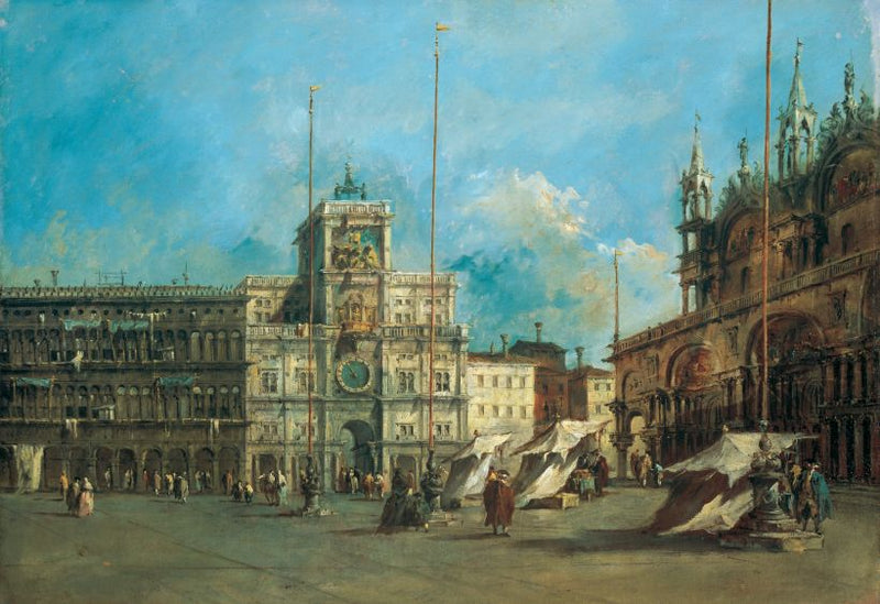 Saint Mark's Square in Venice with the Clock Tower - Francesco Guardi