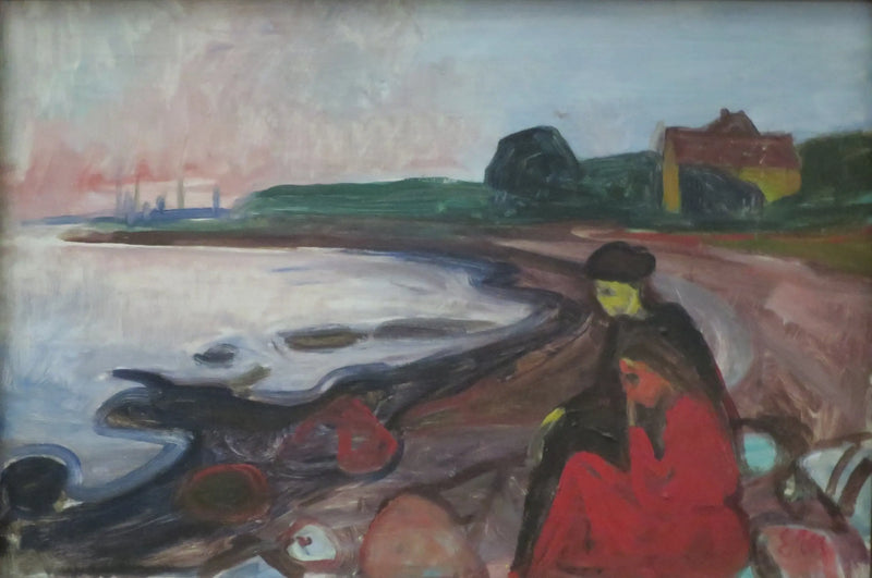 Beach with Two Women Sitting - Edvard Munch