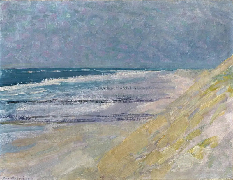Beach with three or four piers at Domburg - Piet Mondrian