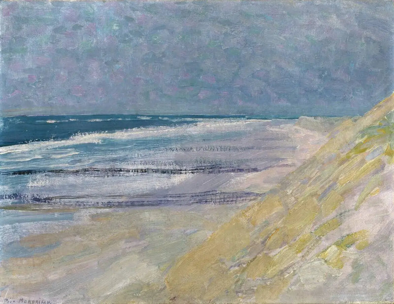Beach with three or four piers at Domburg - Piet Mondrian
