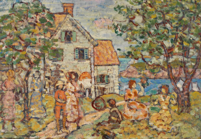 Beach and Two Houses - Maurice Prendergast
