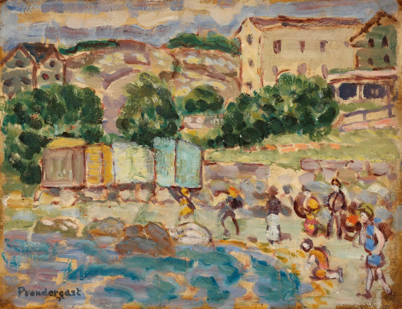 Beach and Village - Maurice Prendergast