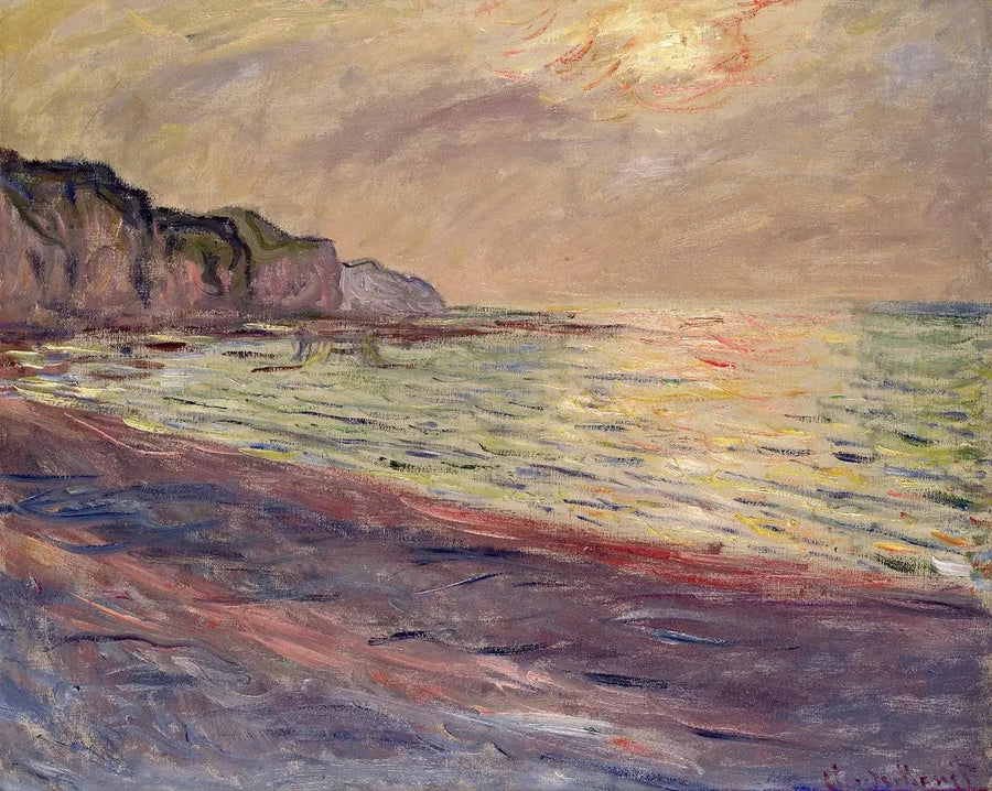 The Beach at Pourville, Sunset - Claude Monet
