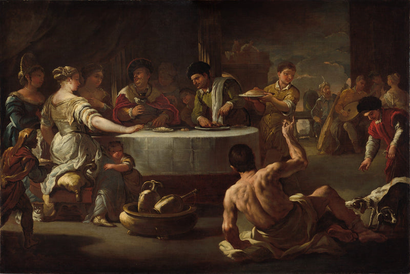Diving and Lazarus - Luca Giordano