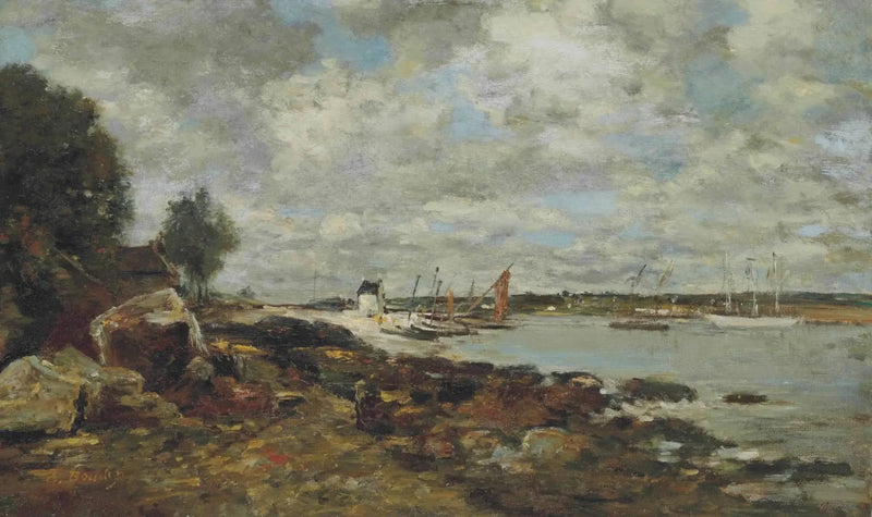 Plougastel, the shore by the bay - Eugène Boudin