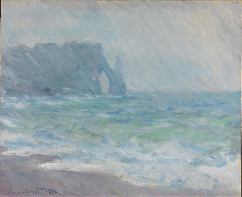 Rain in Étretat W1044 - Claude Monet