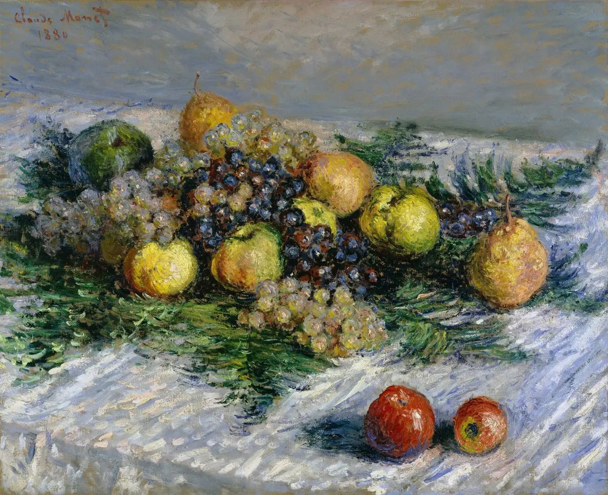 Reproduction du tableau « Poires et Raisins - Claude Monet » par Alpha Reproduction en peinture à l’huile