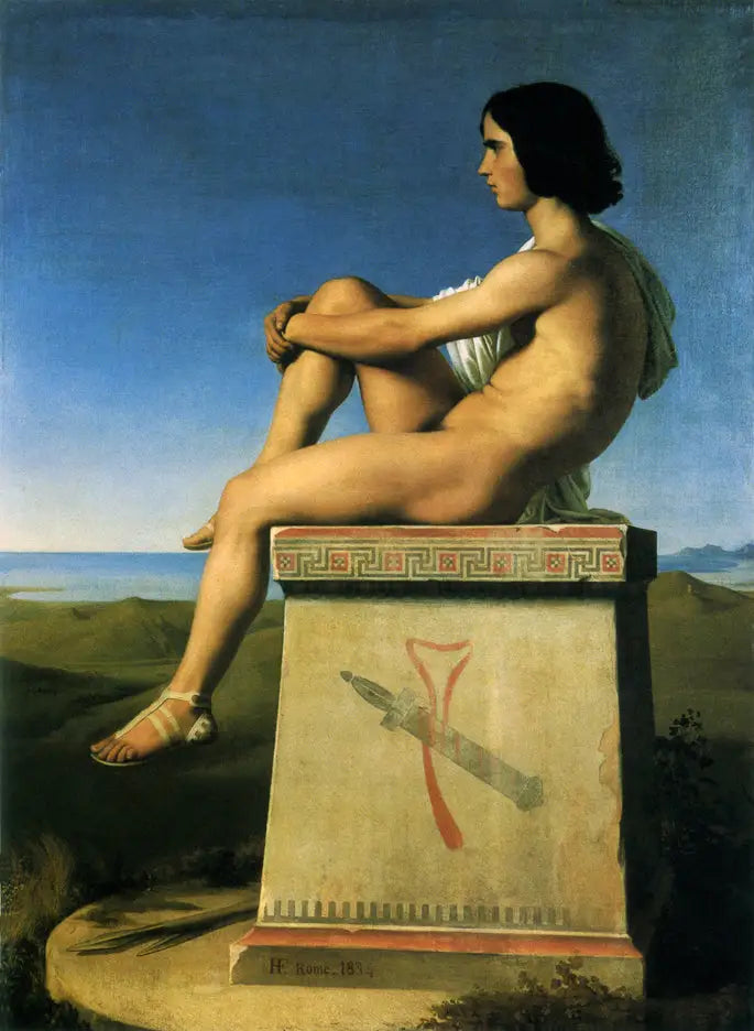 Polytès, son of Priam, observing the movements of the Greeks towards Troy - Hippolyte Flandrin