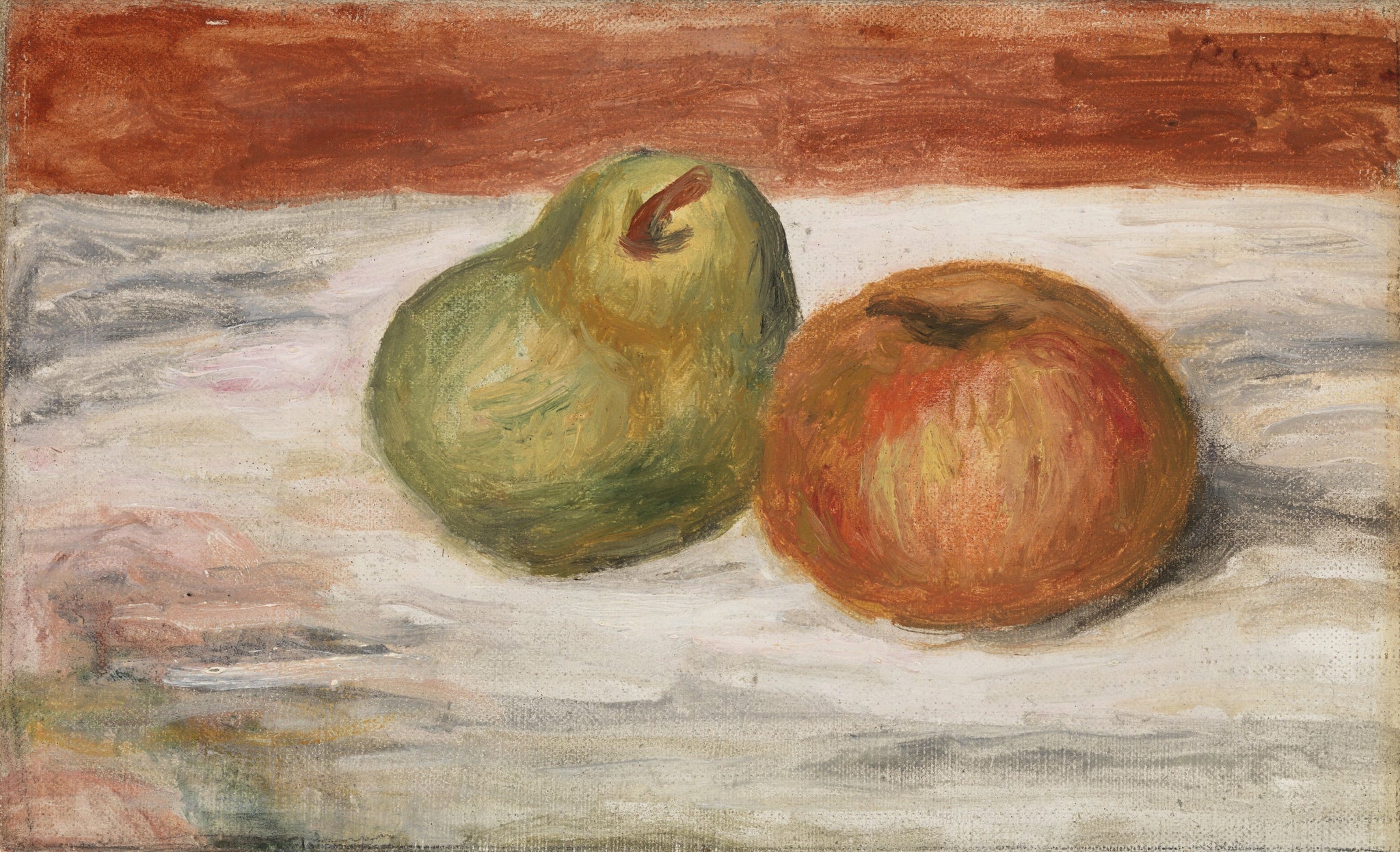 Pomme et poire, Renoir vers 1909 – reproduction peinture à l’huile sur toile