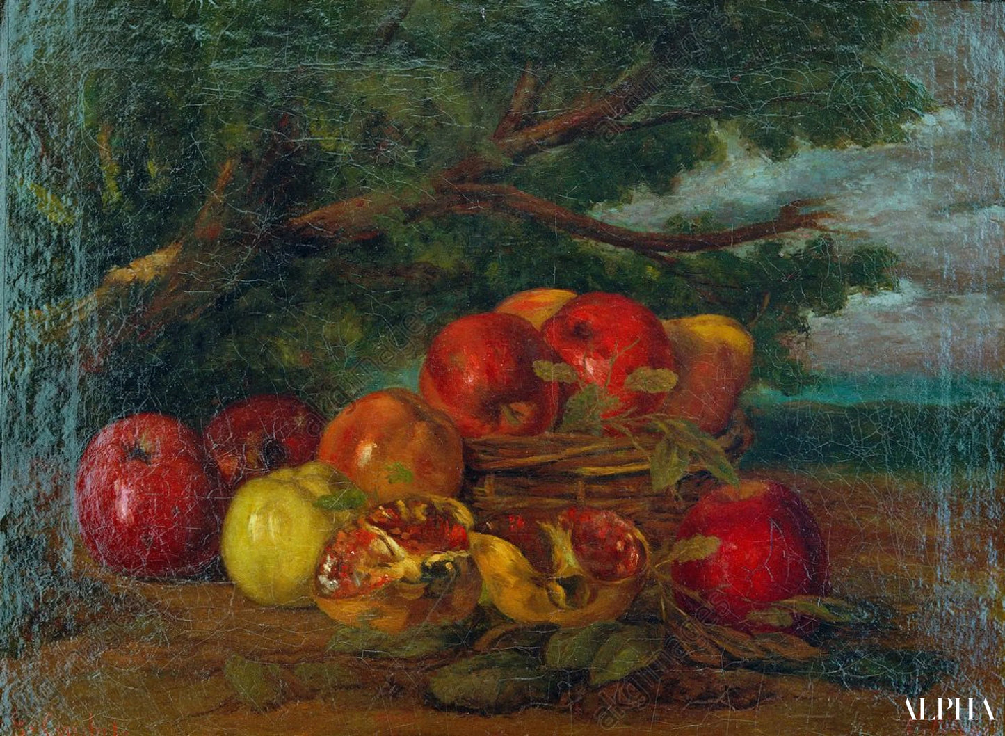 Pommes, grenades, poires - Gustave Courbet - Reproductions de tableaux et peintures haut de gamme