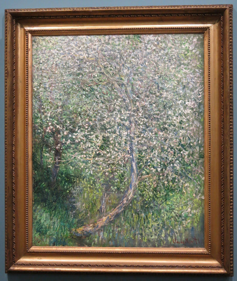 Apple tree in bloom by the water W585 - Claude Monet