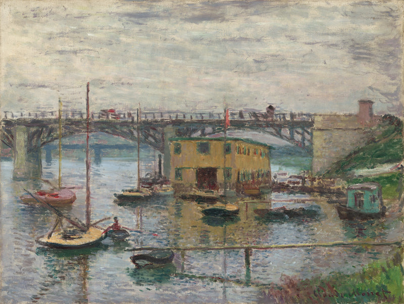 The Pont d'Argenteuil, gray day W316 - Claude Monet