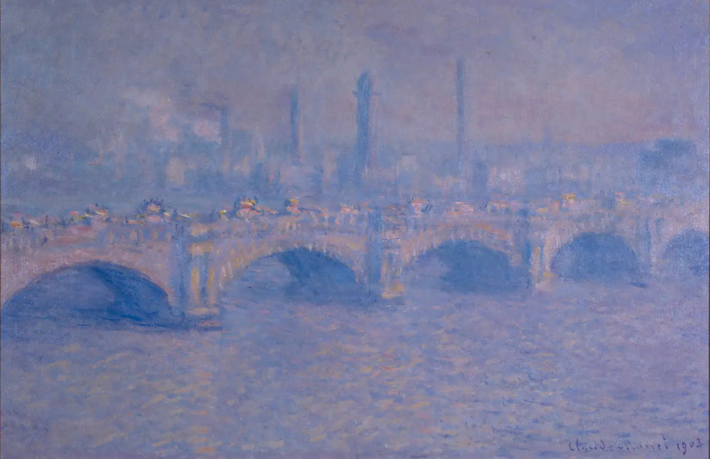 Pont de Waterloo, effet de soleil - Claude Monet image 1 copie de tableau peinte à la main
