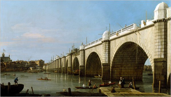 Westminster Bridge under construction from the southeast abutment - Canaletto