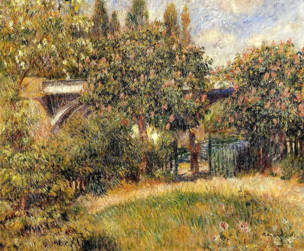 pont du chemin de fer à Chatou - Pierre-Auguste Renoir image 1 copie de tableau peinte à la main