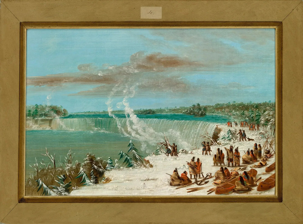 Portage autour des chutes du Niagara à Table Rock - George Catlin image 1 reproduction artisanale de tableau