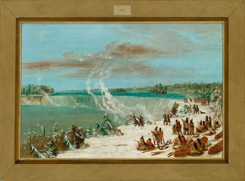 Portage around Niagara Falls at Table Rock - George Catlin