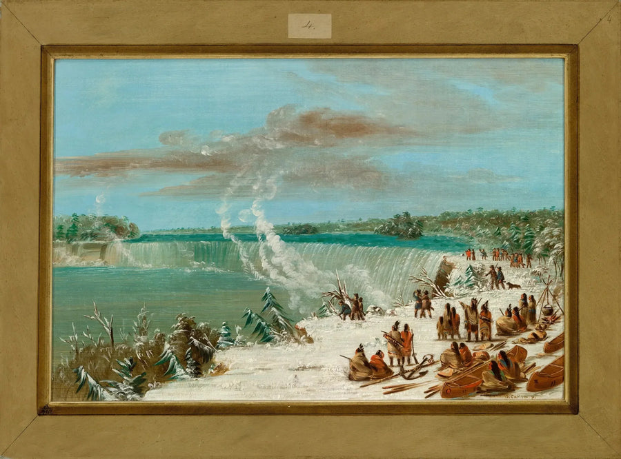 Portage around Niagara Falls at Table Rock - George Catlin