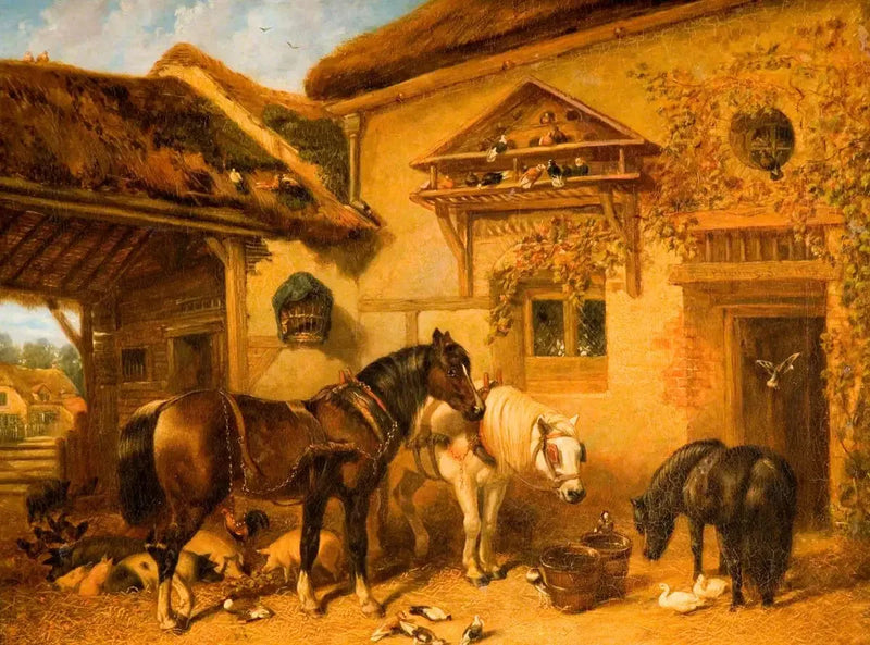 Cottage and farm gate - John Frederick Herring, Sr.