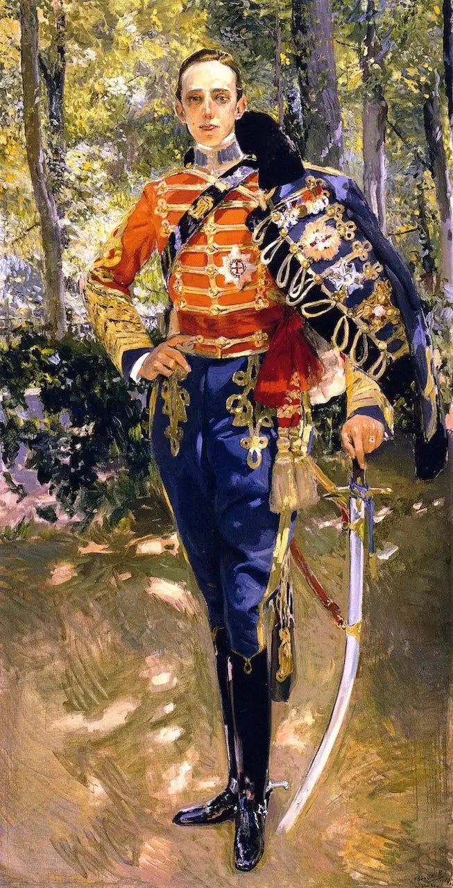 Portrait of Alphonse XIII in Hussar Uniform - Joaquín Sorolla