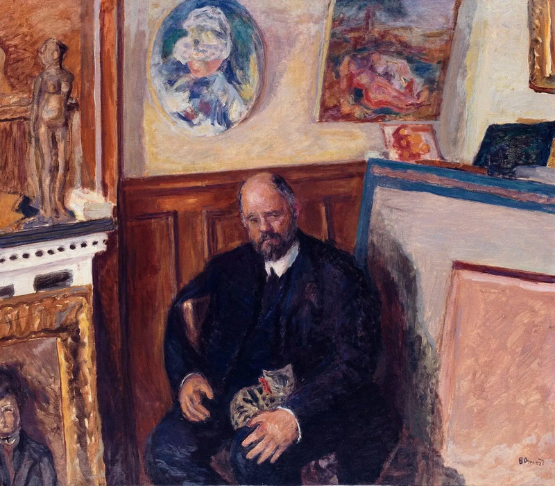 Portrait of Ambroise Vollard with Cat - Pierre Bonnard