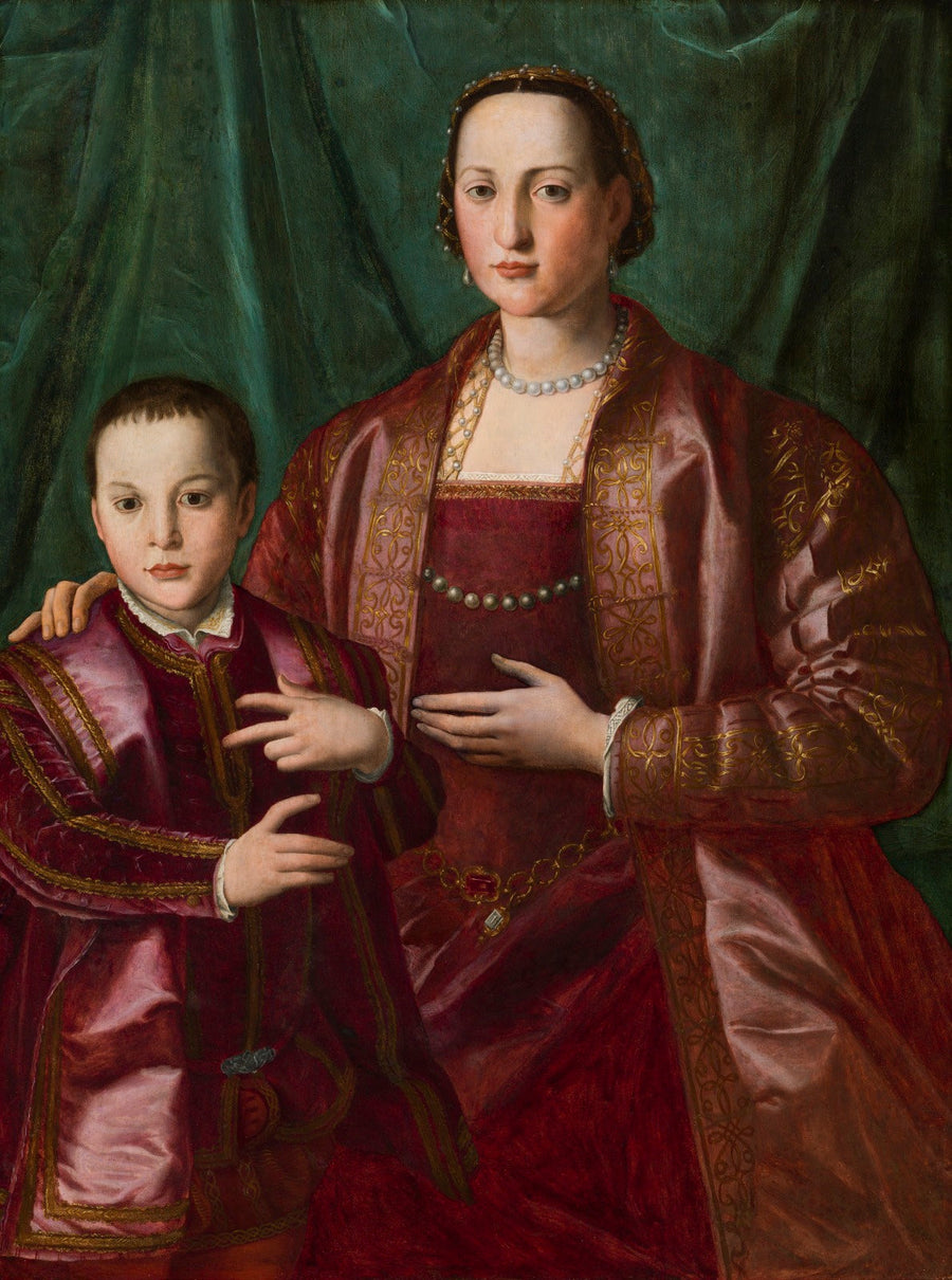 Portrait of Eleonore of Toledo and her son, Francesco de'Medici - Bronzino