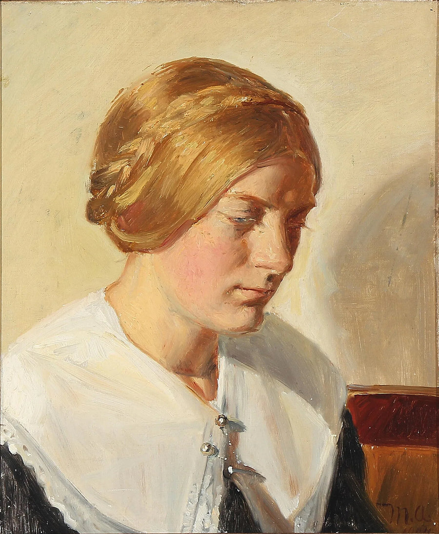 Portrait of Ella Saxild. -Michael Peter Ancher