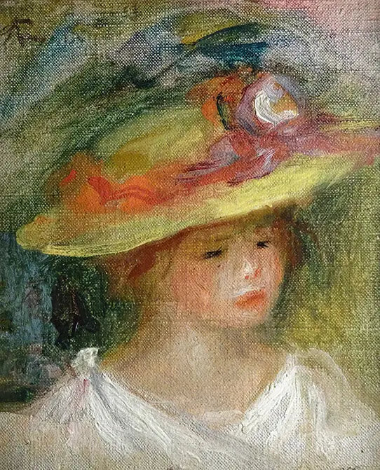 Child Portrait with Hat - Pierre-Auguste Renoir