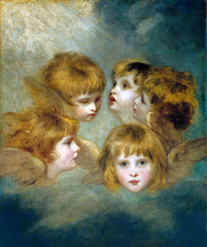 Portrait of a child from different angles: « Angel Heads » - Joshua Reynolds