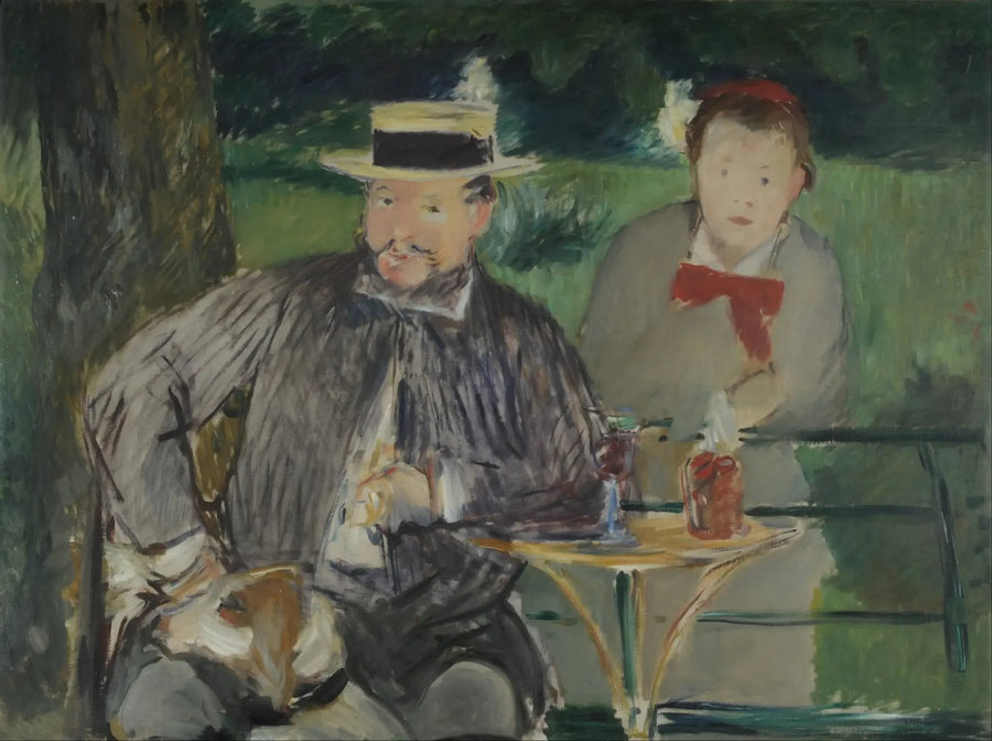 Portrait of Ernest Hoschede and his daughter Marthe - Édouard Manet