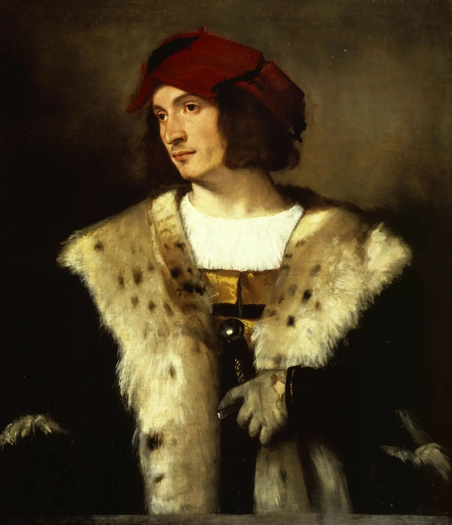 Portrait of a man with a red hat - Titian