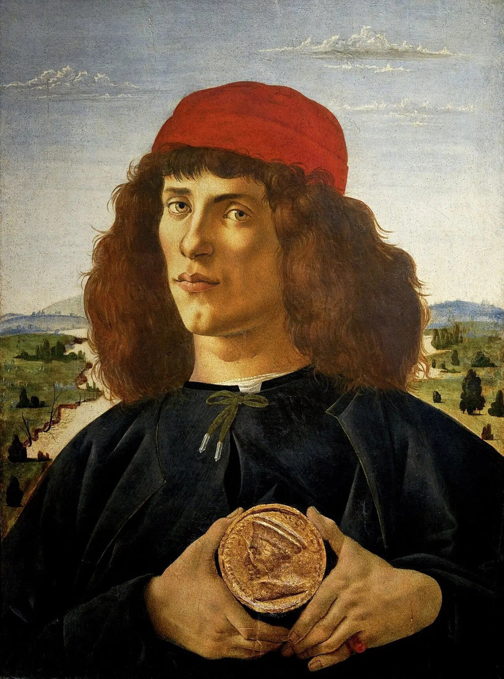 Portrait d'homme avec médaille de Cosme l'ancien - Sandro Botticelli image 1 reproduction réalisée par Alpha Reproduction
