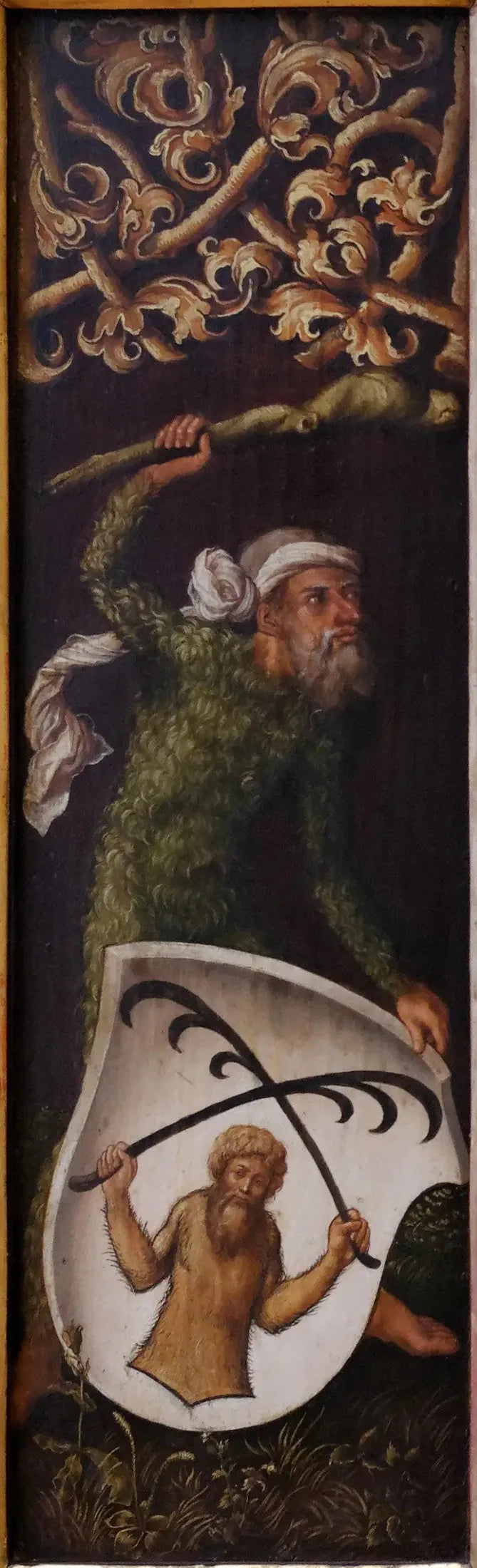 Portrait of Oswolt Krel: "Sylvan Men" with Oswolt Krel's heraldic shields - Albrecht Dürer