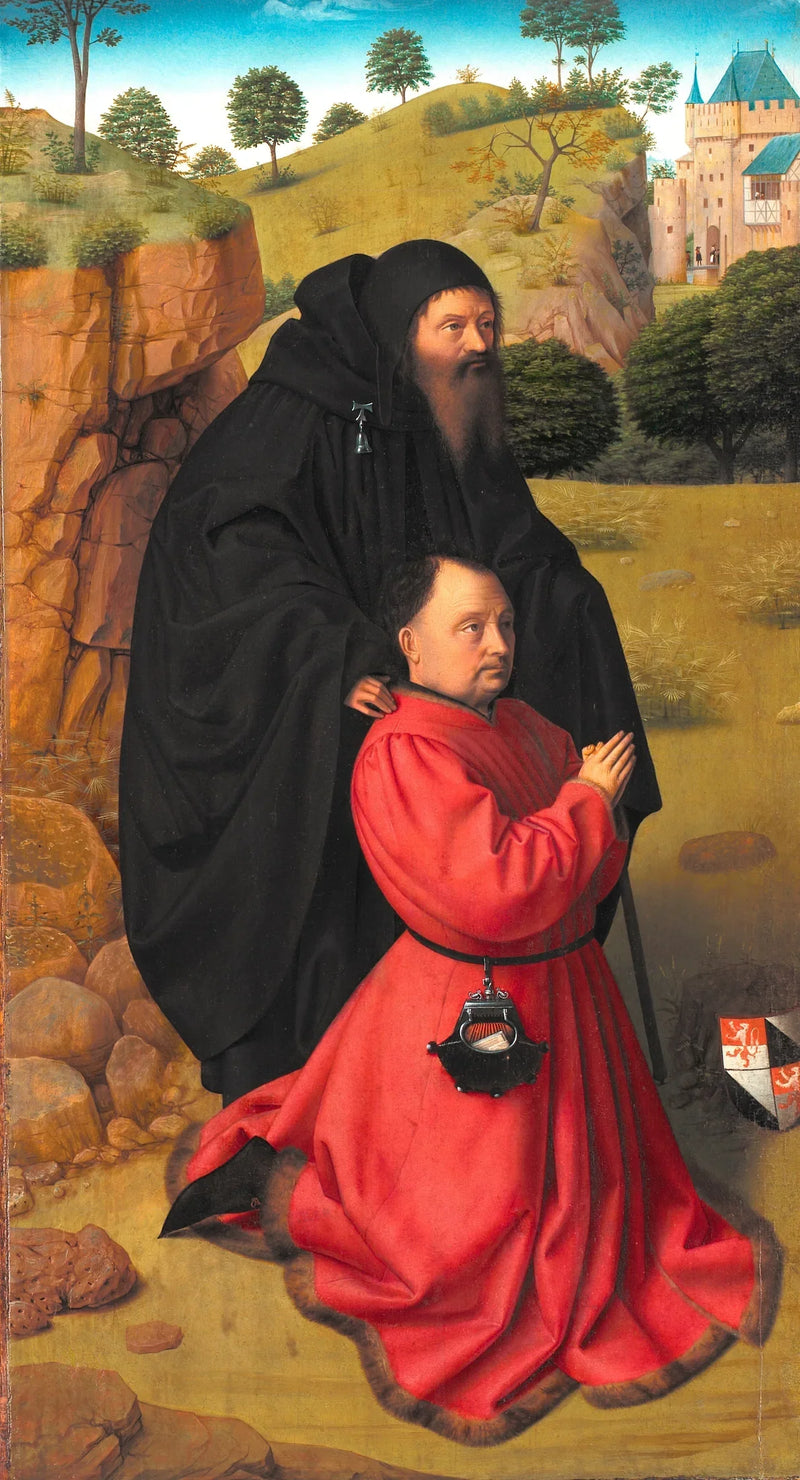 Portrait of a donor presented by Saint Anthony. - Petrus Christus