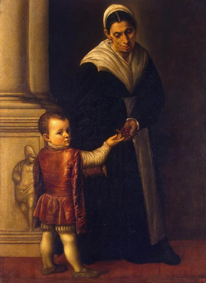Portrait of a Boy with His Nursemaid - Alessandro Bonvicino