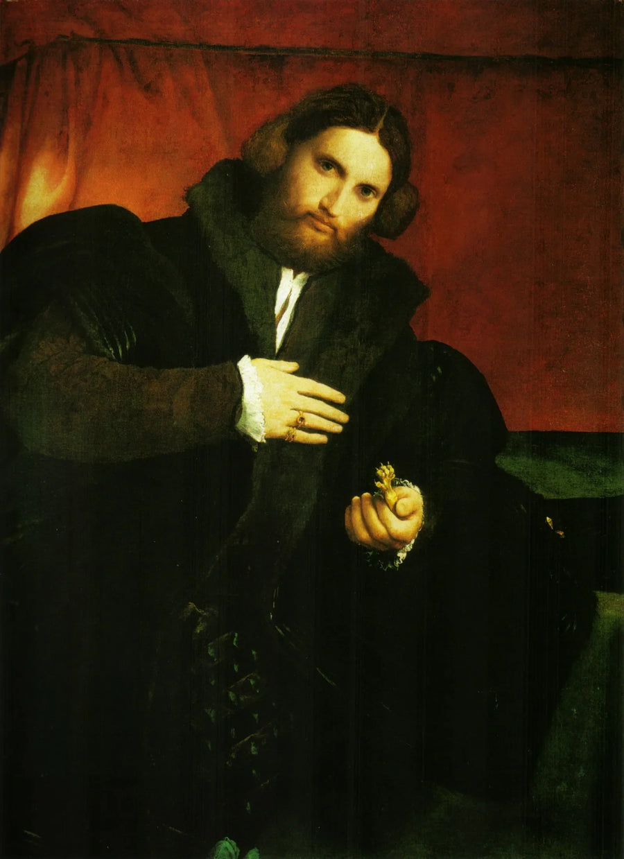 Portrait of a Gentleman with a Lion's Paw - Lorenzo Lotto