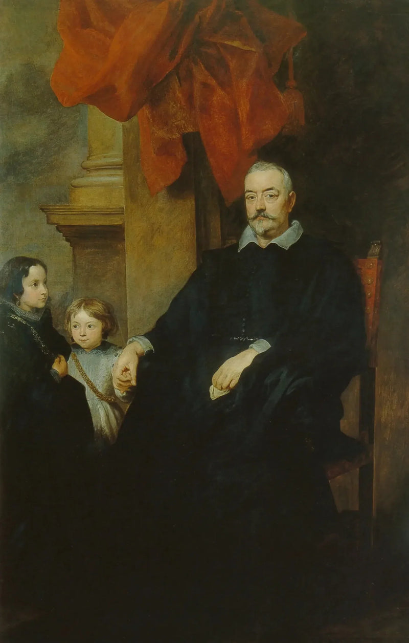Portrait of a Gentleman from Genoa with Two Children - Antoine van Dyck