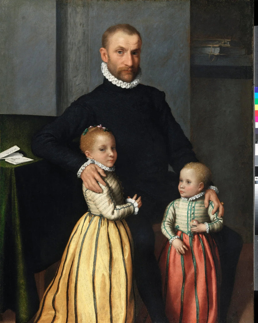 Portrait of a Gentleman and His Two Children - Giovanni Battista Moroni