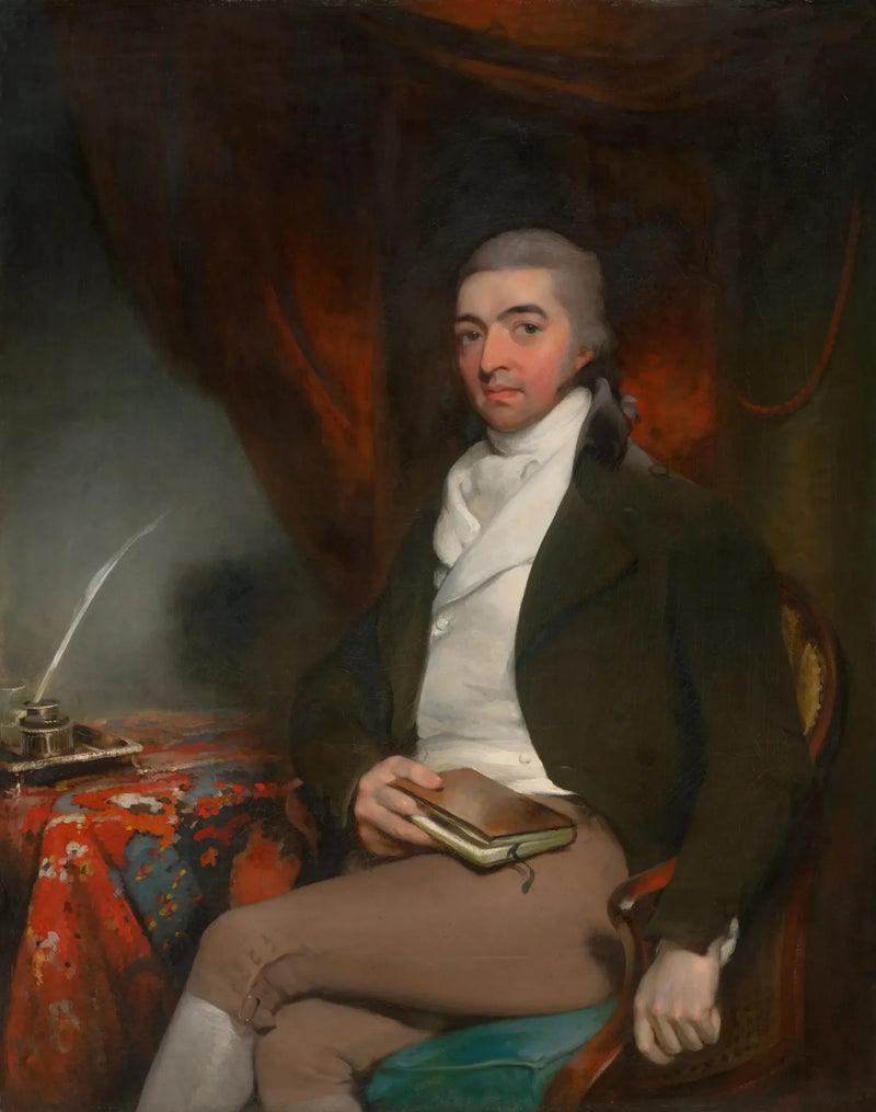 Portrait of a seated man with a book - Thomas Lawrence