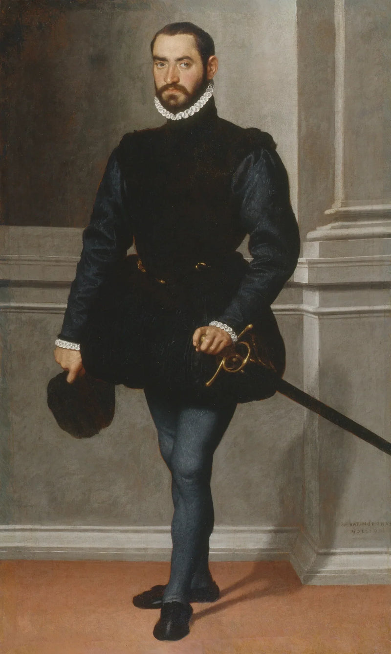 Portrait of a bearded man in black - Giovanni Battista Moroni