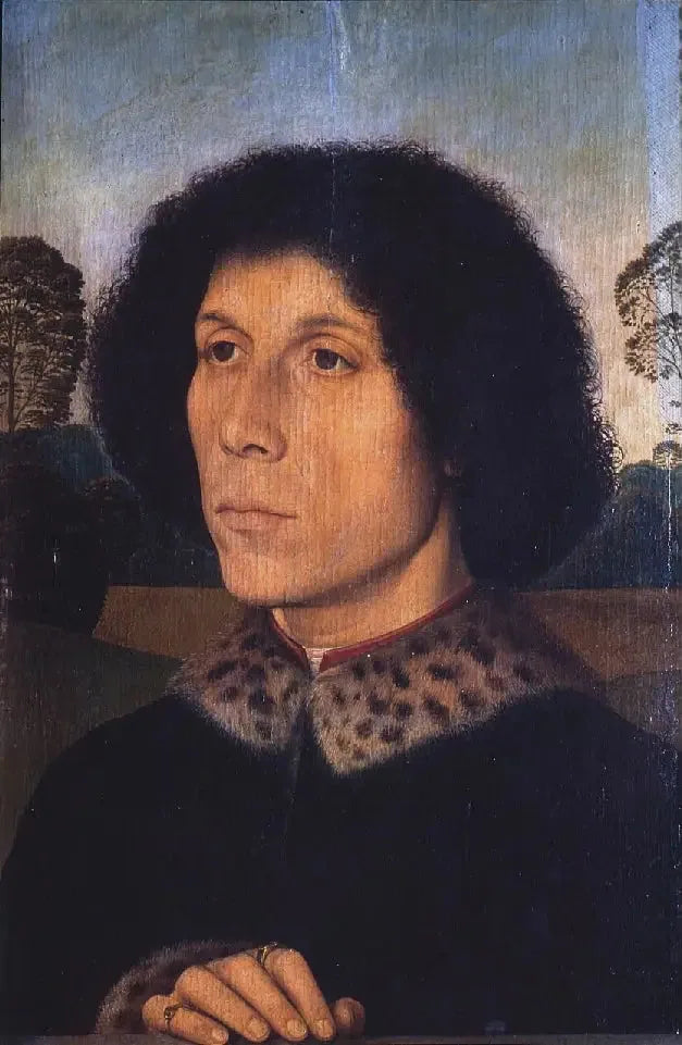 Portrait of a man in a landscape - Hans Memling