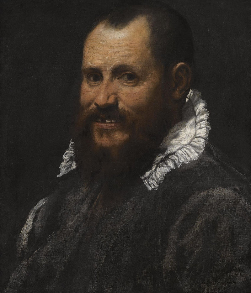Portrait of a man, bust, in a white collar - Annibale Carracci