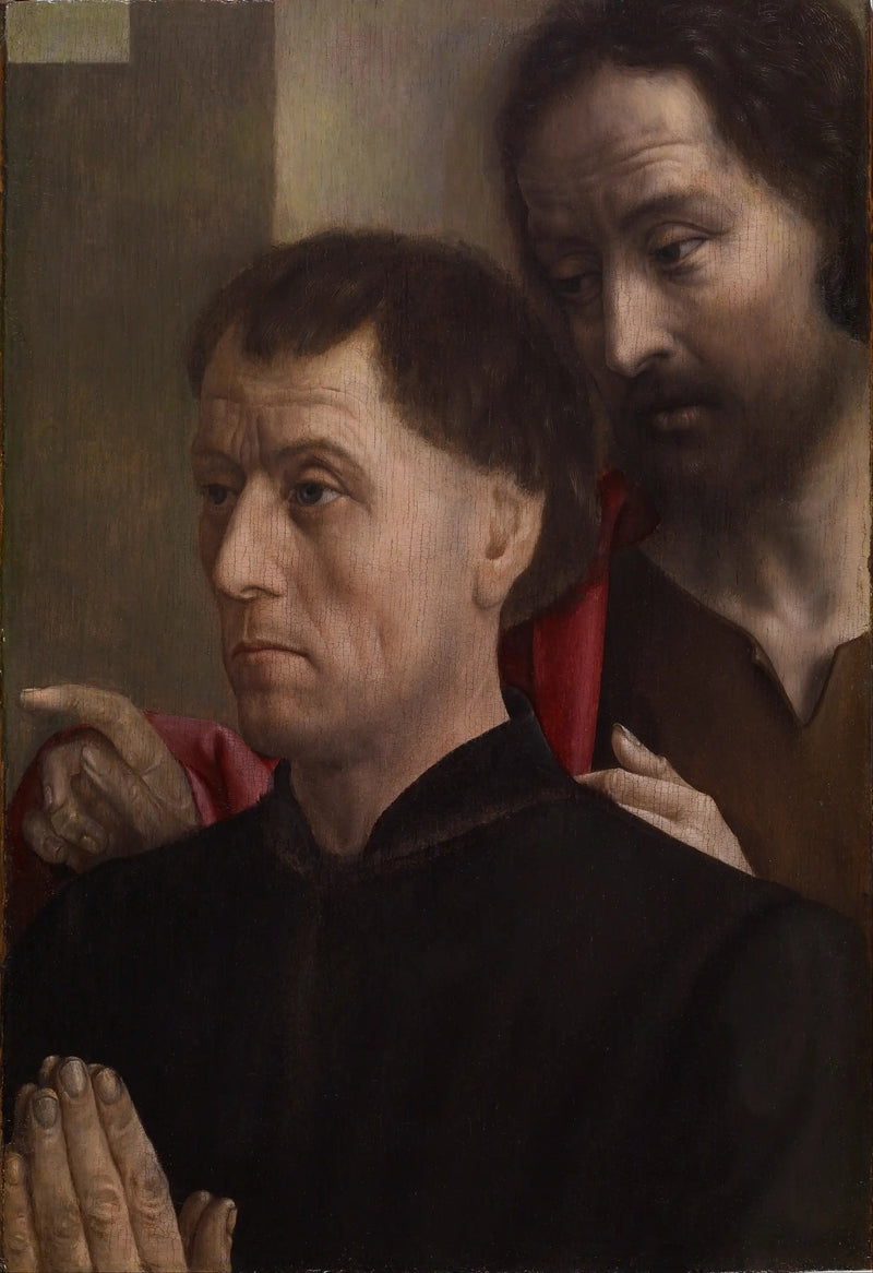 Portrait of a man praying with Saint John the Baptist - Hugo van der Goes